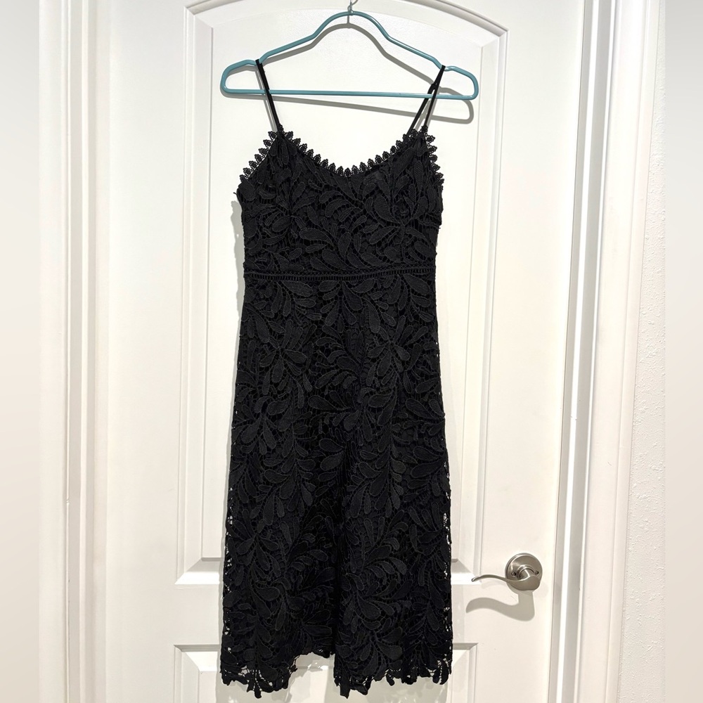 Guess Black Lace Midi Dress